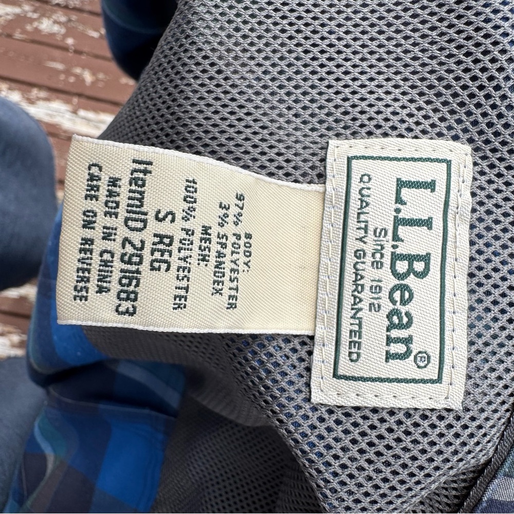 L.L. Bean Blue and Gray Plaid Shirt - Picture 3 of 7